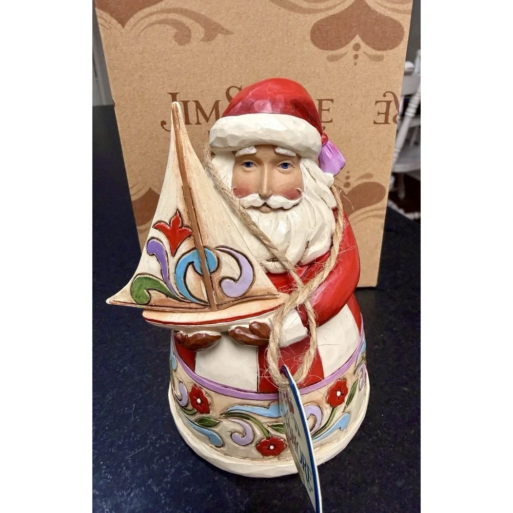 Jim Shore Heartwood Creek Christmas Spirit Fills My Sails figurine In Box Boat